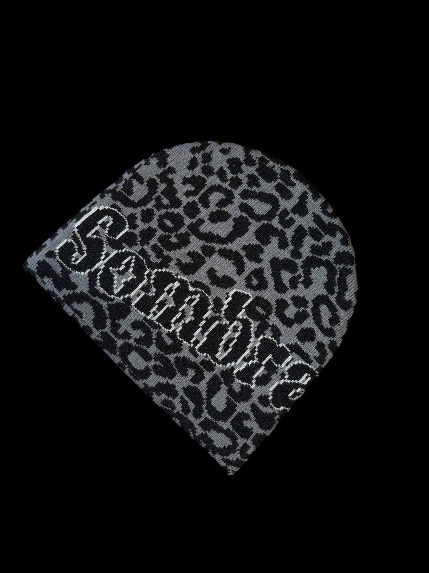 Beanie black leopard