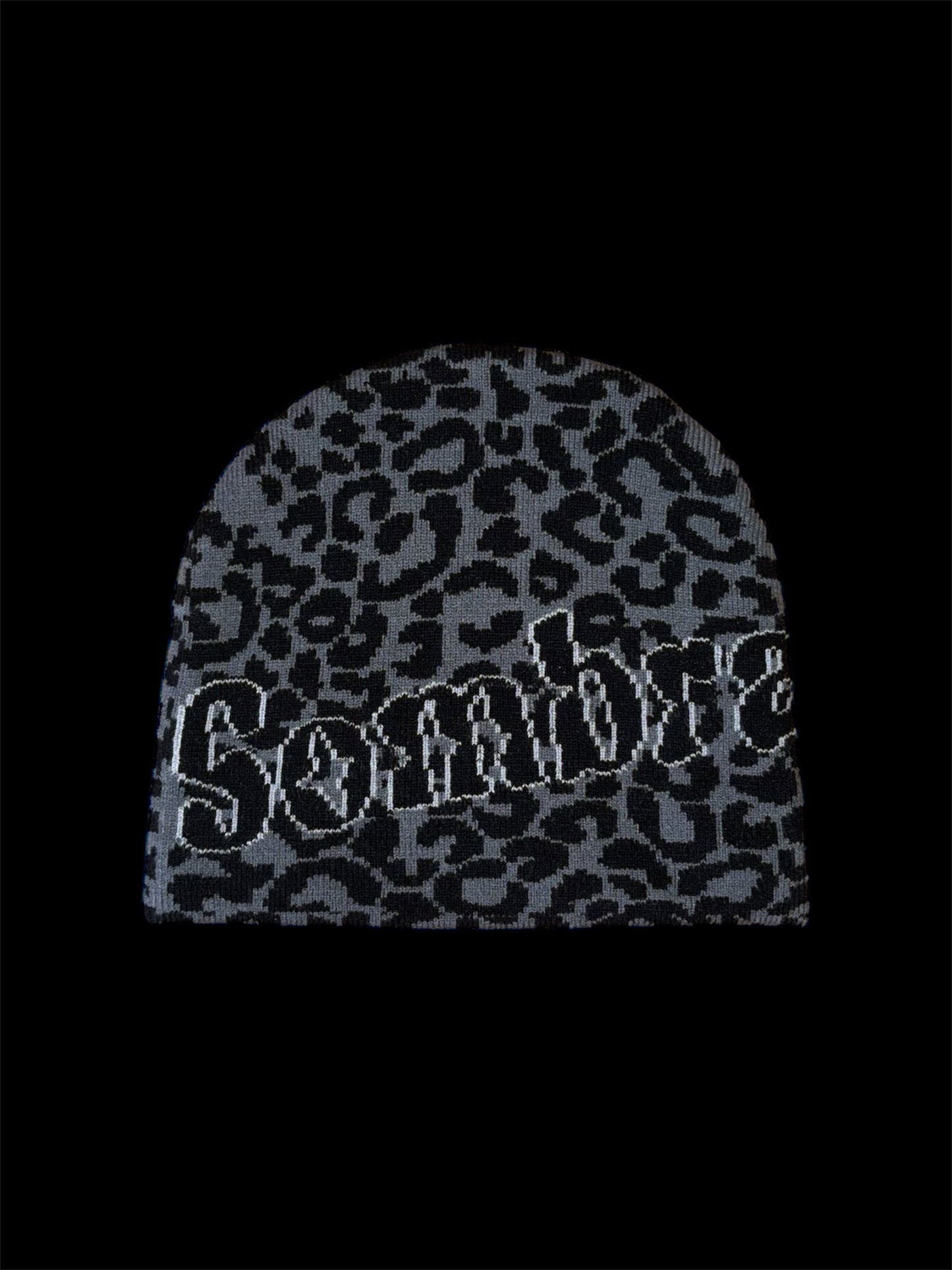 Beanie black leopard